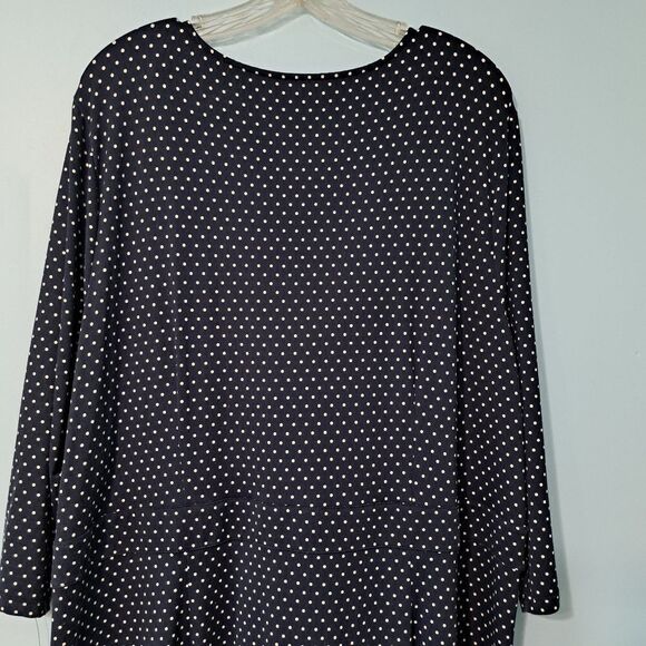 Talbots Polka Dot Print Faux Wrap Stretch Fabric Navy/White Size 22WP NWT - Picture 7 of 14